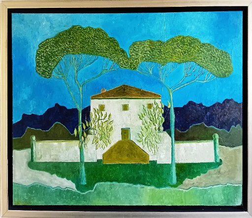 Familiehuis in toscane.jpg - Familiehuis in Toscane, olieverf op doek, 100x80cm